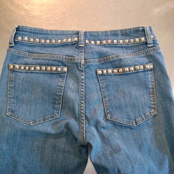 Cache Boot Cut Mid Rise Denim Jeans, Stud Details Excellent Y2K - Picture 5 of 7